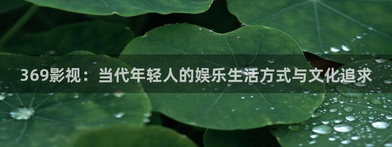 视频樱桃：369影视：当代年轻人的娱乐生活方式与文化追求